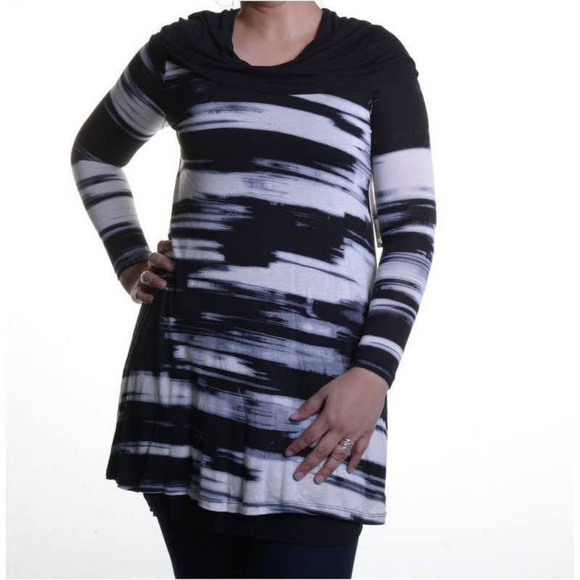 Kensie Cowl Neck Tunic/Dress Soft Stretch - Picture 1 of 8